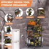 Power Tool Organizer Cart with Charging Station, Movable Garage Tools