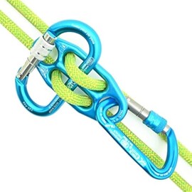 Kong. Gi-Gi Set: 1 GI-GI + 1 Oval Screw + 1 Argon Screw. Piastrina di Assicurazione Autobloccante e Multiuso. Discensore Arrampicata. per discese Corda Singola e Doppia da 8 a 13mm.
