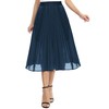 EXCHIC Women's Casual Chiffon Elastic Waist One Line Pleated Midi