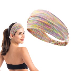 Sports Headband, Sweat Wicking Hair Bands for Women Non Slip Moisture Wicking Workout Head Band Stretchy Sweatband for Sports Yoga Running Fitness Cycling A7YDSFD