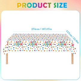 Ziyonix Pack of 2 Birthday Party Tablecloth, 137 x 274 cm, Disposable Happy Birthday Tablecloth, Birthday Tablecloth for Children, Plastic Party Tablecloth for Boys and Girls