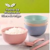 MAIXIANG Bowl Tazon Con Cubiertos Ecologico Fibra De Trigo Mx-003