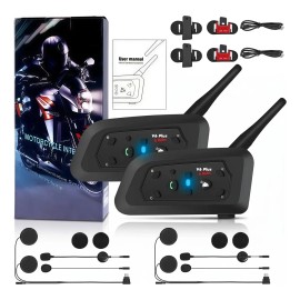 Intercomunicadores Para Cascos De Moto V6 Plus, 2 Unidades