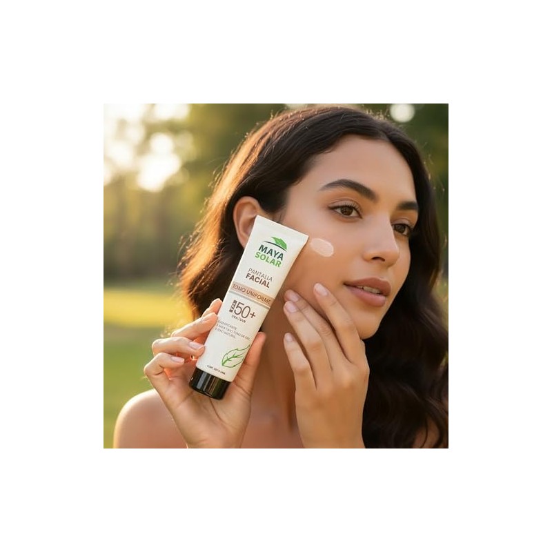 MAYA SOLAR Protector Solar Facial Tono Uniforme 50 ml, con