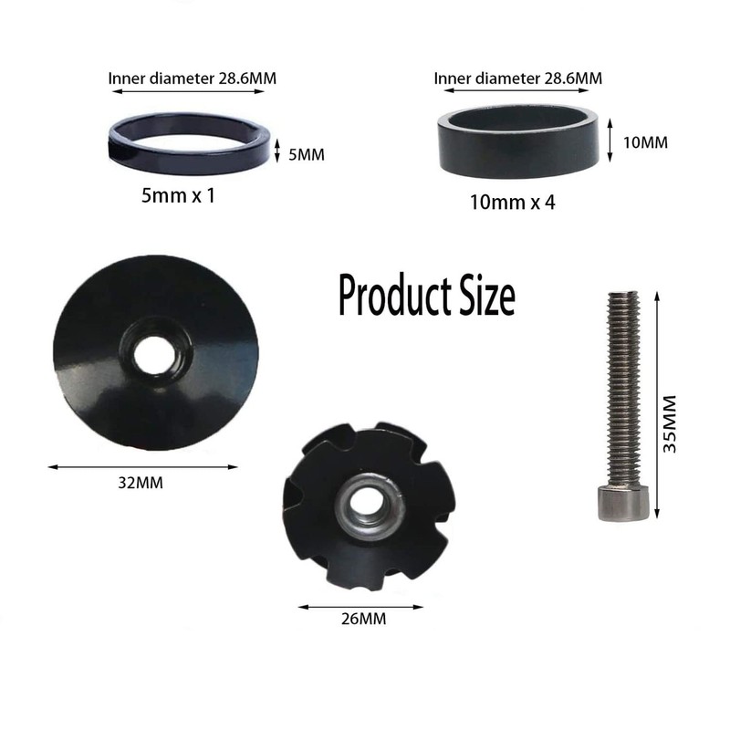 MEISO 8 pezzi per manubrio da 1 1/8", distanziatore di