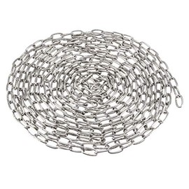 sourcing map Stainless Steel 304 Hardened Proof Coil Chain 5m Length 2mm Thickness Zinc Plated