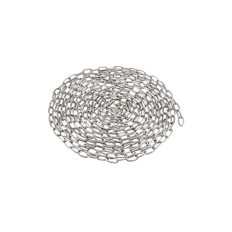 sourcing map Stainless Steel 304 Hardened Proof Coil Chain 5m