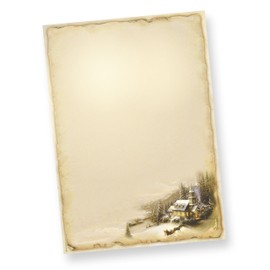 Writing Paper Winter Idyll Wonderful Christmas Paper DIN A4 with a traditional christmas motif, even printable