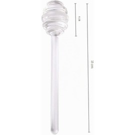 Opemg 2 mini cucchiaini per miele, 15,2 cm, in vetro trasparente, cucchiaio per miele, sciroppo, bastoncino per mescolare, erogare barattoli di marmellata, pioggerella, bomboniere