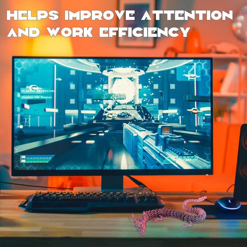 Istarziyi 3D Printed Dragon - 24-inch Articulated Movable Dragon, Sensory