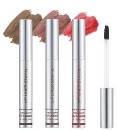 BONNIE CHOICE 3 Colors Peel Off Matte Lip Liner Stain, Long Lasting Natural Peel Off Tattoo Lip Stain, Waterproof Non-Stick Cup Lip Tint Peel Off Lip Gloss, Lip Makeup Gifts for Women (3pcs/Set B)