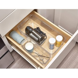 iDesign 71780 Crisp Fridge and Pantry Storage Handles, Container for Food, Drinks, Produce Organization, BPA-Free, 16" x 8" x 5", Large Bin