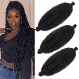 30 Inch 3 Packs Pre Separated Springy Afro Twist Hair Pre Fluffed Wrapping Hair For Locs Afro Twist Hair Natural Black Marley Twist Crochet Braiding Hair Soft Synthetic Extensions (30 Inch 3Pcs, 1B#)