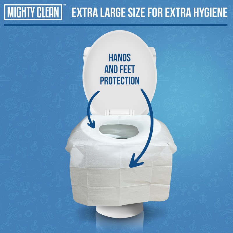 Toilet Seat Covers Flushable (100 Pack) - Upgraded XL Size|