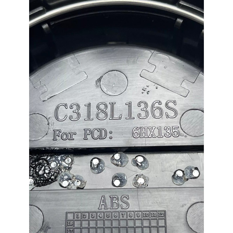 Raceline Gloss Black 5 Lug Wheel Center Cap C318L136S 6HX135