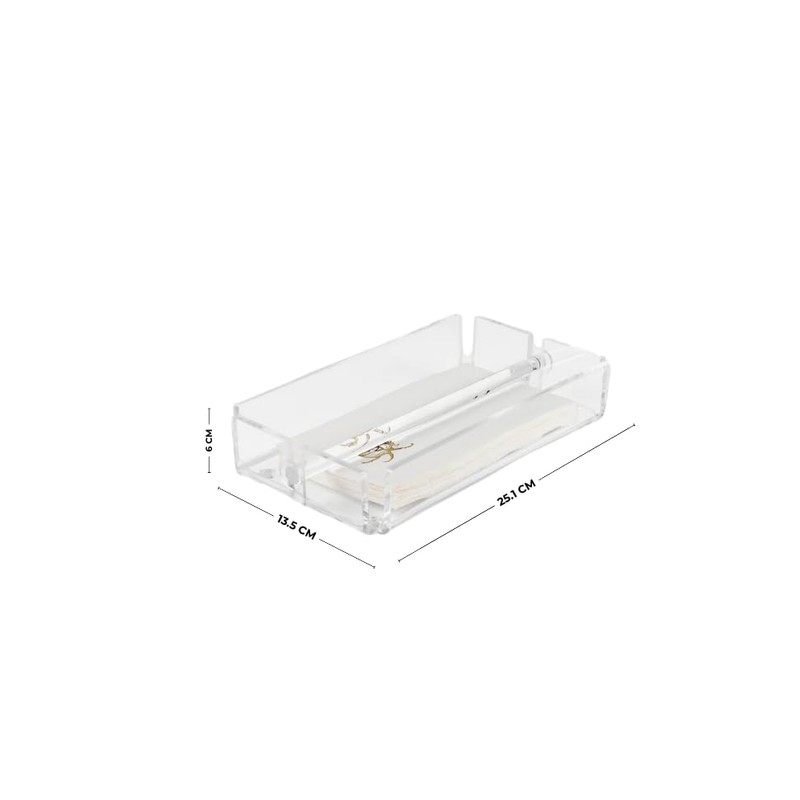 EL ORDEN DE LAS COSAS Servilletero Rectangular de Acrílico Transparente