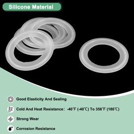 M METERXITY 5-Pack 64mm OD Silicone O-Rings Gasket, O-Rings Seal Gasket for 1.64" Clamp/Compressor Valves Pipe Repair/Sink Plug/Bathtub Plug/Sealing Faucets, Washer Clamp