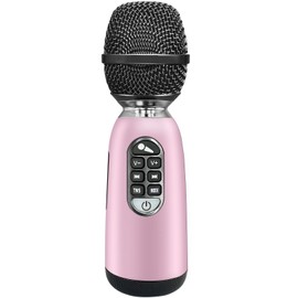 YOFITS YF73 Wireless Bluetooth Microphone with 20W High Power, DSP Chip for Clear Sound, Dual Mic Connectivity for Duet Singing, One-Click Vocal Reduction, TF Card Support, Voice Recording(Pink)