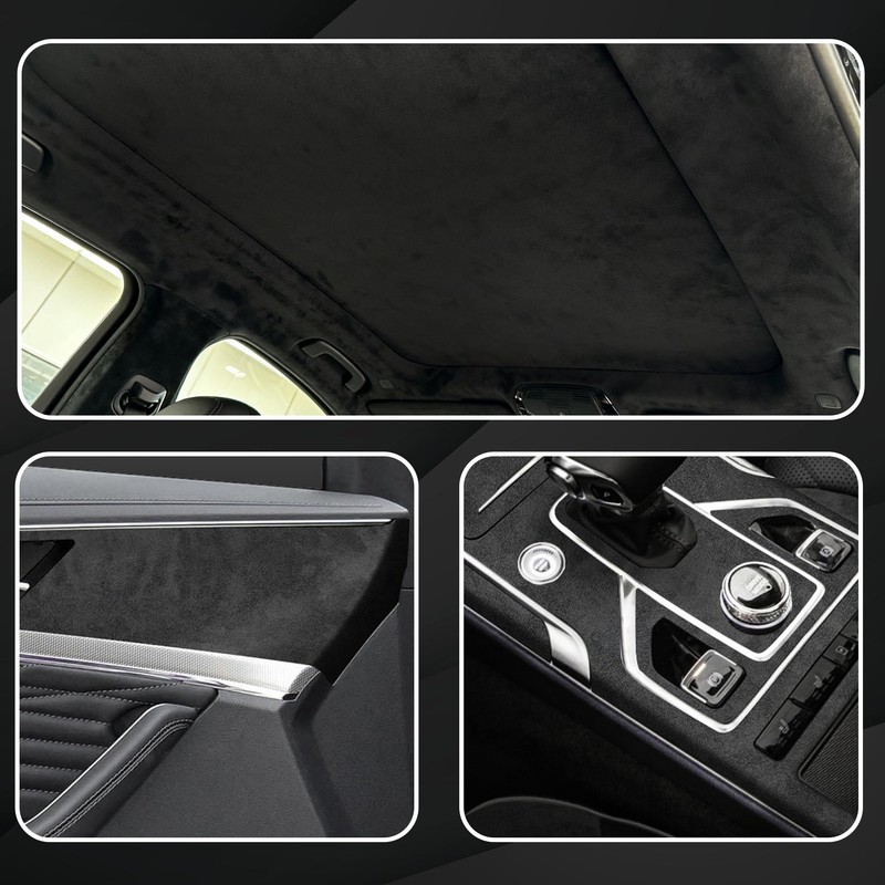 Lypumso Black Suede Wrap - 17in x 70in Self Adhesive
