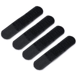IDOGEAR Tactical Fastening Binding Strap Hook & Loop Reusable Strap (Black, Small(4 pcs)