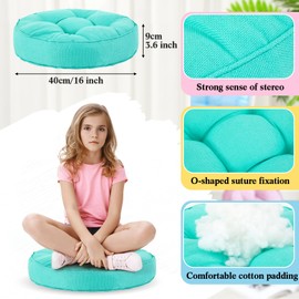 Juexica 8 Pcs Floor Cushions for Kids Floor Pillows Flexible Seating Cushions 3.5'' Thick Flexible Seating Classroom Furniture Meditation Seat Pillows for Home Nursery Yoga Decor(Multicolor,Round)