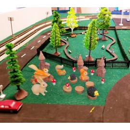 OrgMemory 42pcs Animal Trees, Mini Garden Accessories, Garden Fairy Figurines, Plastic Trees for Projects 1.5-6 inch(4-16 cm), Model Train Scenery