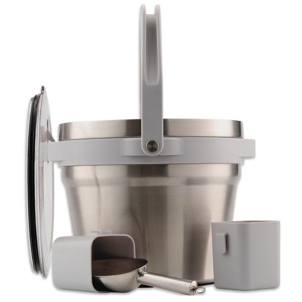 Large Insulated Ice Bucket with Lid: Stainless Steel Beverage Bucket