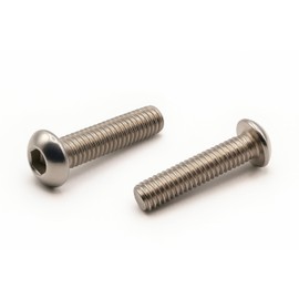 Screws Stainless Steel M4 x 10 mm Rounded Head BTR Diameter 4 x 10 mm Cylinder Screw M4 x 10 mm BHC with Allen Key Stainless Steel A2-70 (V2A/304) DIN ISO 7380-1: Pack of 50 ProRaje