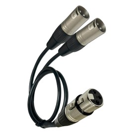 Balanced 6ft XLR Splitter - 1 Female to 2 Male Cable, Microphone Splitter for Professional Audio Recording, Y Cable with 6 Feet