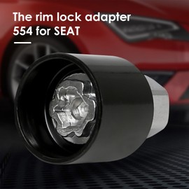 HEBERUCK Felgenschloss Adapter T20213-554, Schlüsselabzieher Demontagewerkzeug Radbolzen Radmutter Reifensicherung für Leon 5F Alhambra Ibiza Ateca Arona Altea XL Toledo Exeo