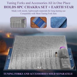 10pc Plug-In Bag, Multicolor Carry Bag for Tuning Forks with Compartments for Gemstone Boots and Accessories – Sound Therapy tools and Biofield Harmonization - Black TD