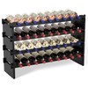 Domax Wine Rack Freestanding Floor - 36 Bottle Wooden Stackable