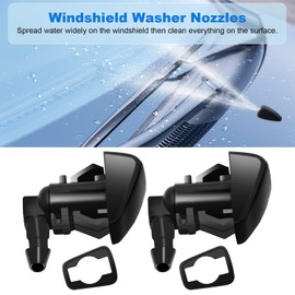Weuaste 2 Pack Premium Front Windshield Washer Nozzles, for Jeep Grand Cherokee 2005-2016, Pontiac G6 2005-2010, Saturn Aura 2007-2010, Replaces OEM #: 55372143AB, 15247800, 55156427AB, 55079049AA