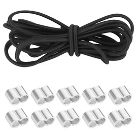 XCDMJ Rubber Rope 6 m Expander Rope 7 mm Rubber Cord for Trailer Including 10 Choke Clips Expander Rope Black Rubber Rope Tarpaulin Rope Tension Rope Elastic Rope Tarpaulin