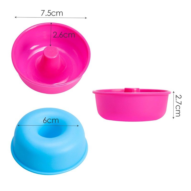 Orrdiffi 32 Stück Donut Backform Silikon,Muffinform Silikon Wiederverwendbare Backform,Antihaftbeschichtet,Cupcake-Formen,Kuchenform,Donut-Backform für