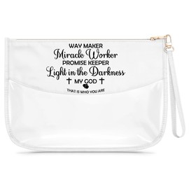 Gfhzdmf Christian Makeup Bag Inspirational Gift for Women Religious Gifts for Minister Cosmetic Bag Christmas Thanksgiving Birthday Gift for Her Sister Mom Aunt Baptismal Gifts Zipper Pouch