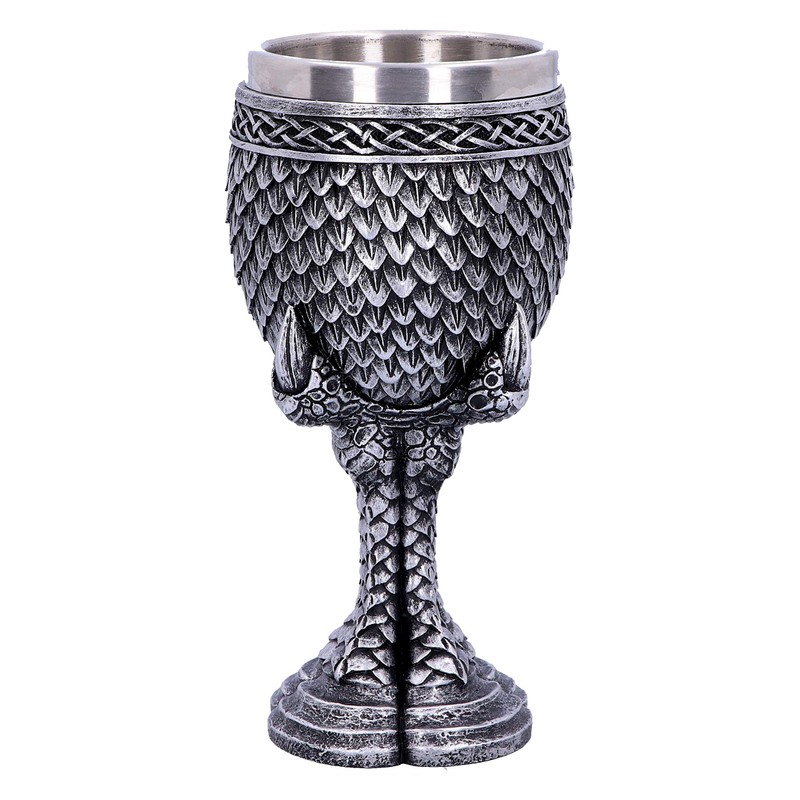 Nemesis Now U4708P9 Grey Scale Dragon Claw Goblet 16.7cm, Resin