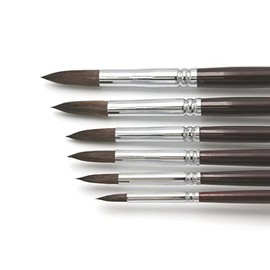 Paintersisters® Artist Brush Set 2 Inches for Acrylic and Oil Paint, 6 High-Quality Natural Hair Brushes Sizes 2-18, Round Tips, Premium Set 2