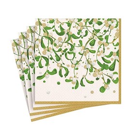 Caspari Modern Mistletoe Paper Luncheon Napkins - 20 Per Package