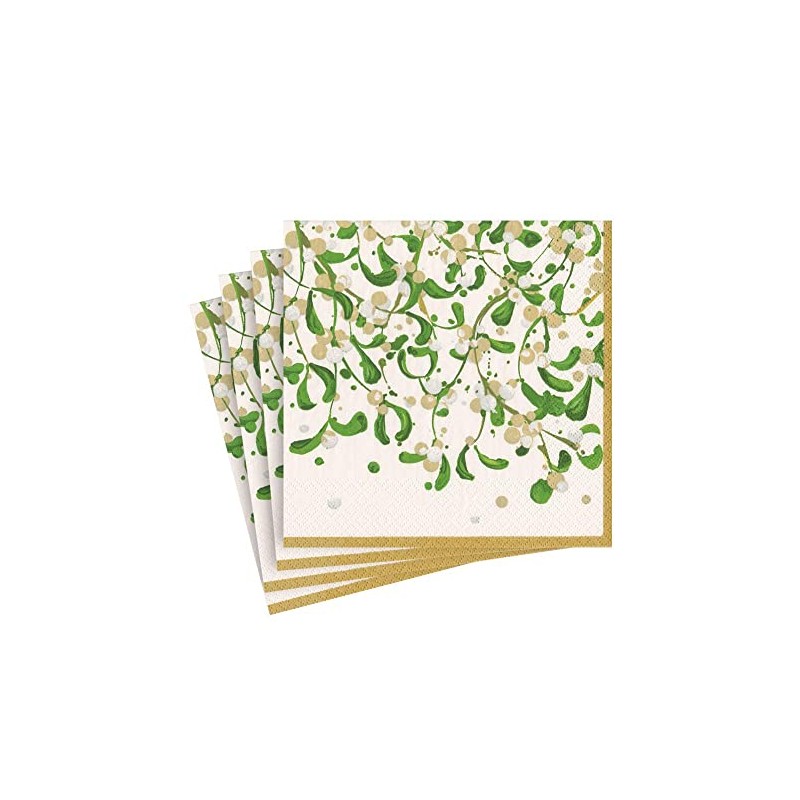Caspari Modern Mistletoe Paper Luncheon Napkins - 20 Per Package