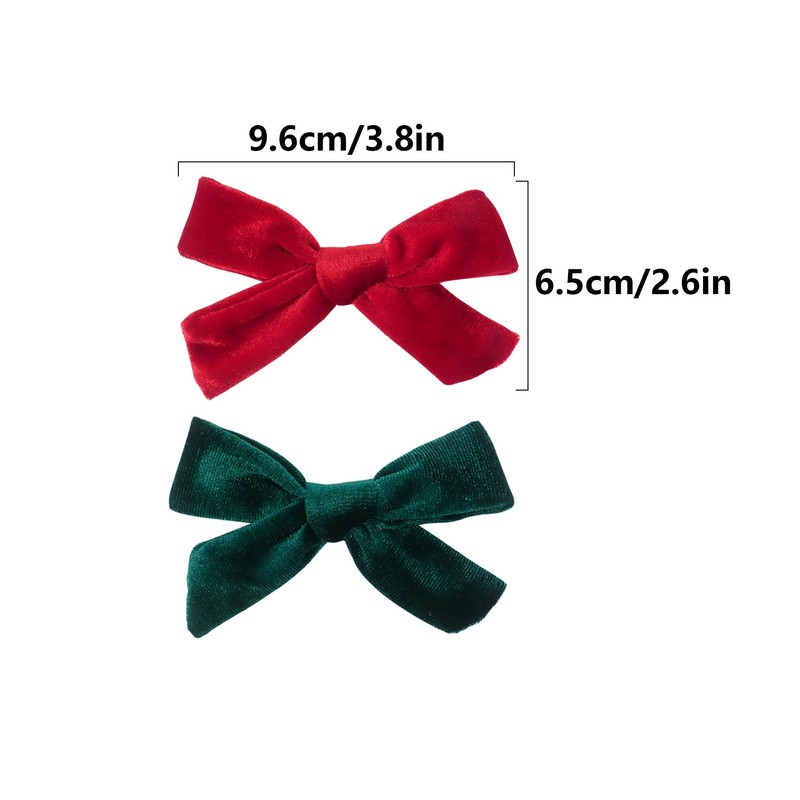Pack of 4 Hair Bows Girls, 9.5 cm Red Bow