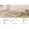 Metal Daybed Pull-out Trundle Twin Size Day Bed Frame w/