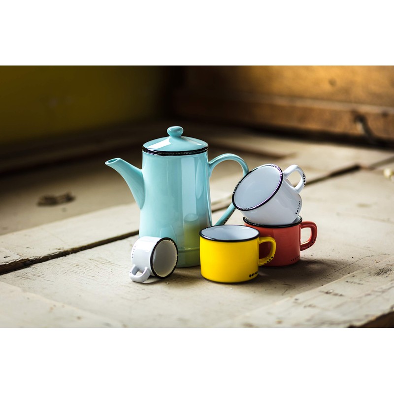Abbott Collection Enamel Look Stoneware Cappucino Cup, Red