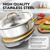 MICHELANGELO 12 Inch Stainless Steel Pan with Lid - Large