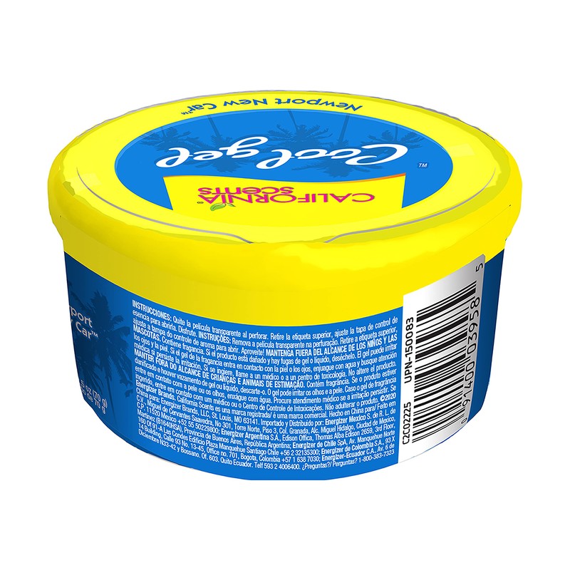 California Scents, 1 Aromatizante en Gel , New Car, Azul