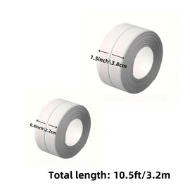 Self-adhesive Caulk Tape, 1 Count Bathroom Corner Caulking Tape, Self-adhesive Sealing Tape for Kitchen Sink, Toilet, Tub Floor Wall Edge Protector Strip, Sealant, Bathroom Accessories:_White__S 2.2cm*3.2m