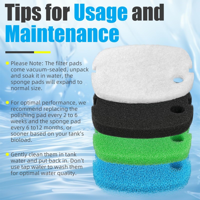 AQUANEAT Replacement Canister Filter Pads Compatible with SUNSUN HW-302 Aquarium