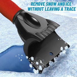 KOLZEMV Car Ice Scraper, Effective Car Ice Scraper - Ultra Snow Brush Car - Innovative Windscreen Scraper Car Ice Scraper Car Accessories Ice Scraper Car with Ice Breaker Function - Stable Snow