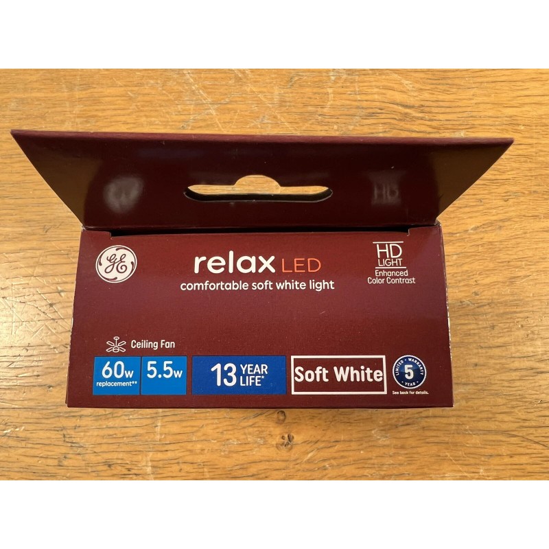 GE Relax 60w Clear EQ A15 Soft White Candelabra Base
