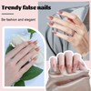 AEZUNI Press On Nails -Fashion Gradient Medium Nude Square False